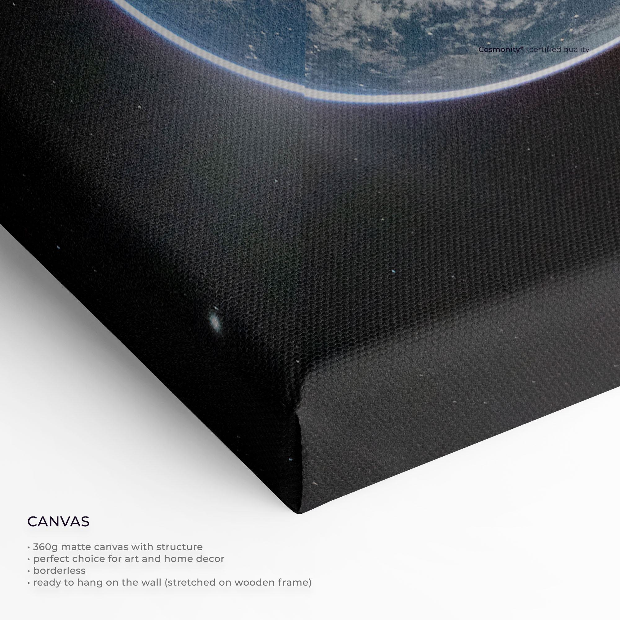 Earth by Artemis II canvas close-up