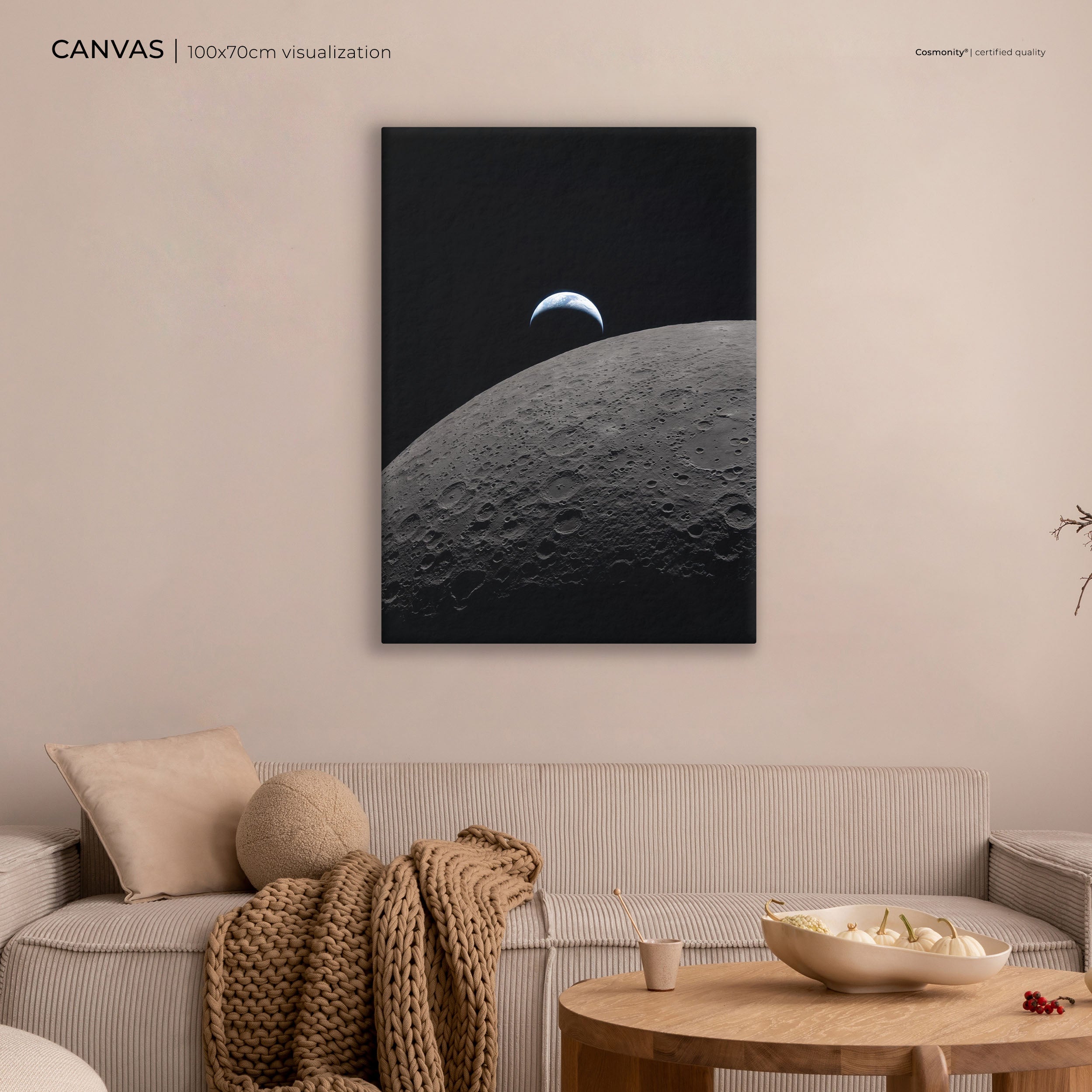 Moon and Beauty of the Earth canvas room visualization