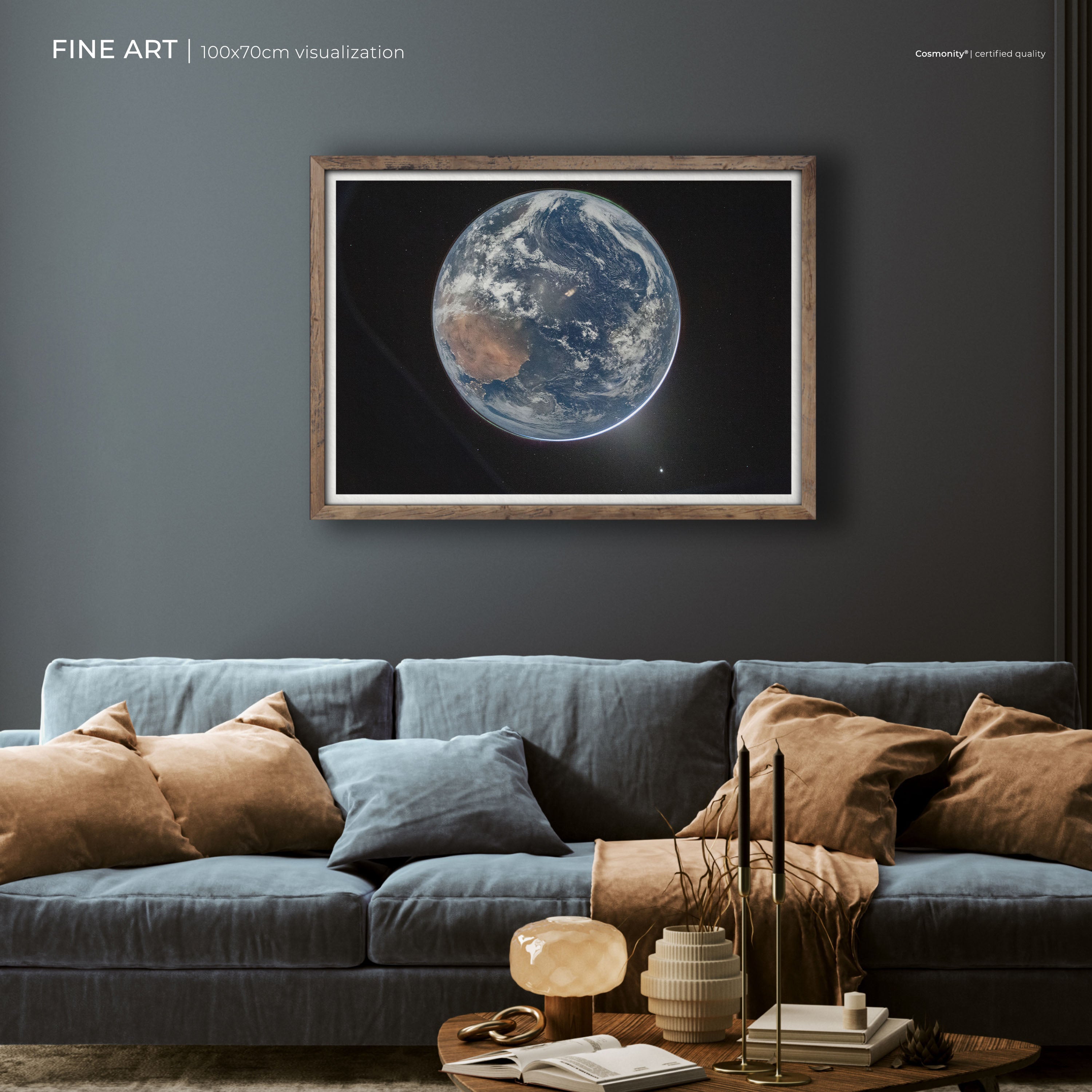 Earth by Artemis II fine art room visualization