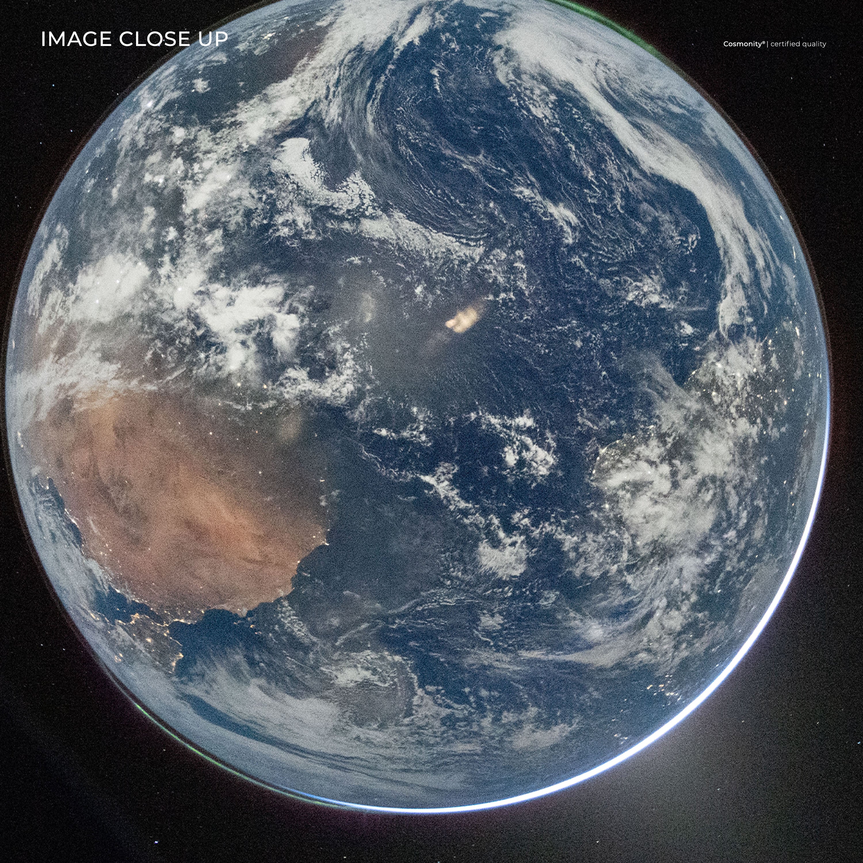 Earth by Artemis II artwork close-up