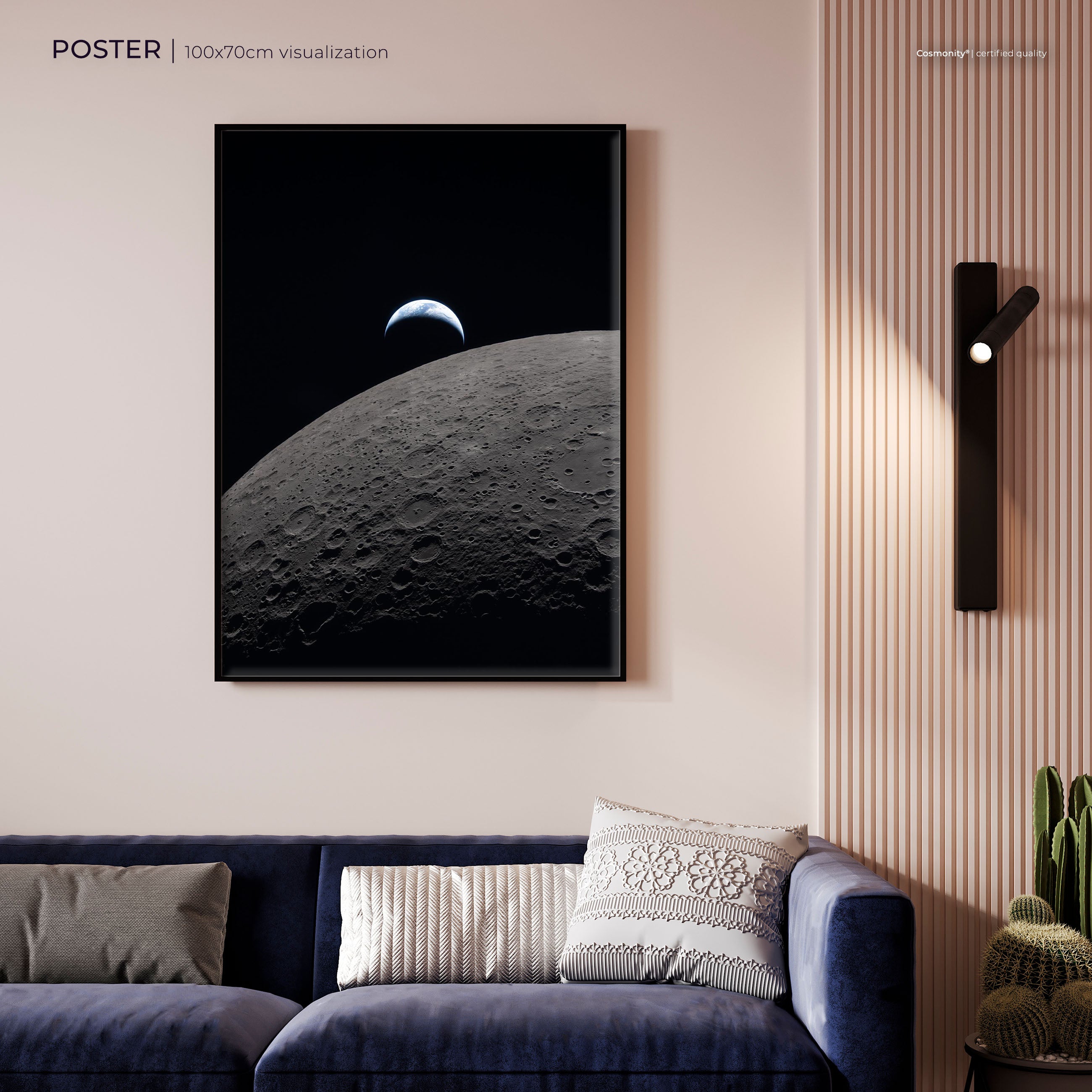 Moon and Beauty of the Earth poster room visualization