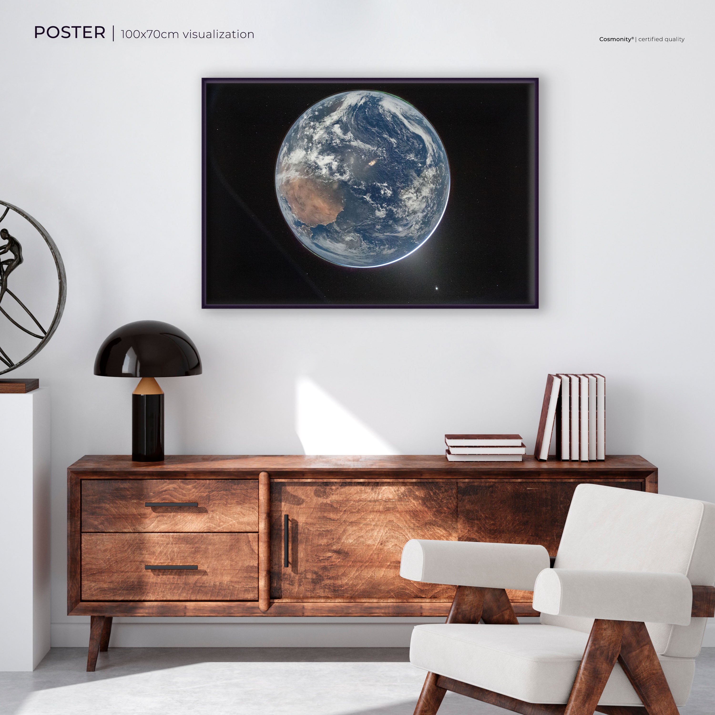 Earth by Artemis II poster room visualization