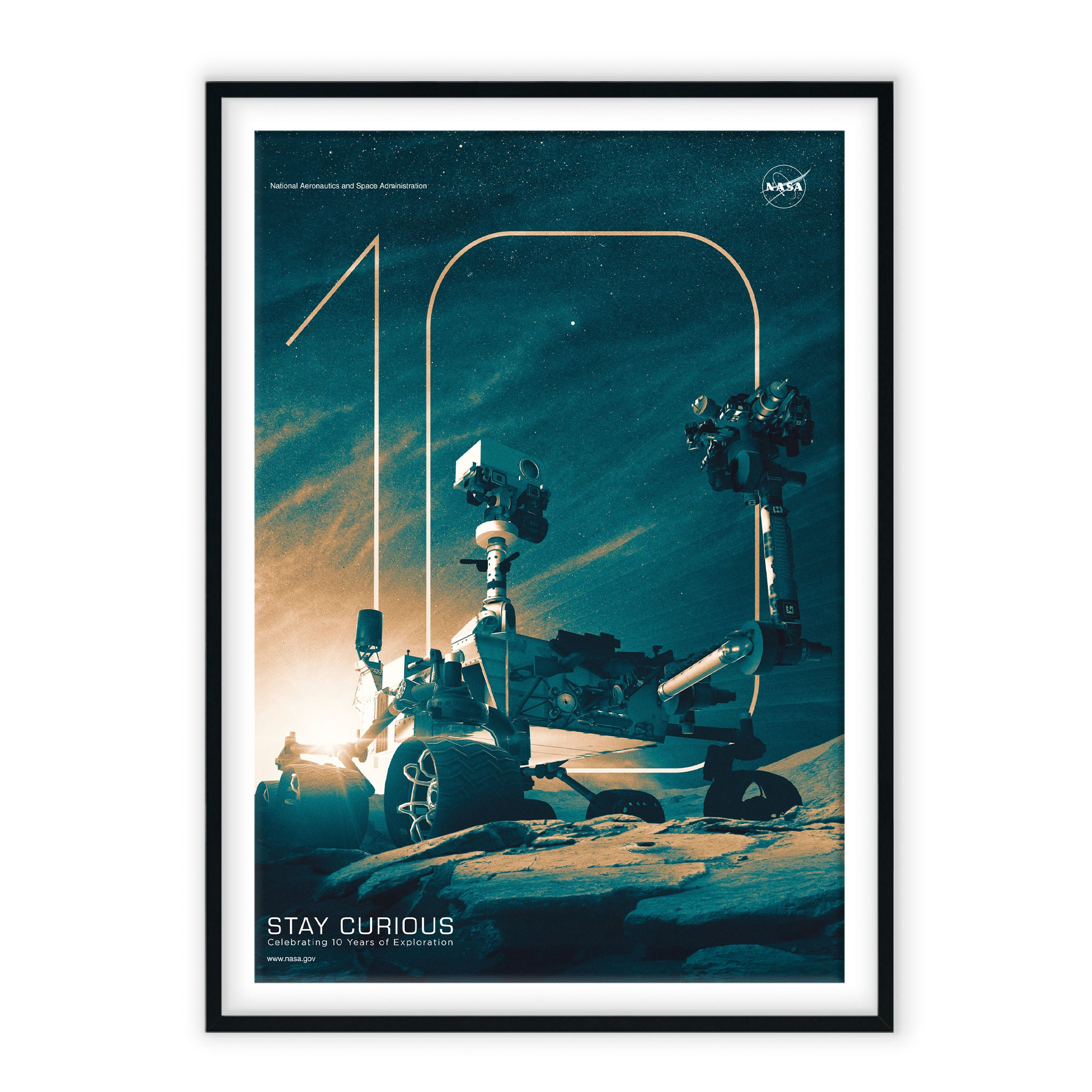10-lecie łazika Curiosity na Marsie - Plakat NASA