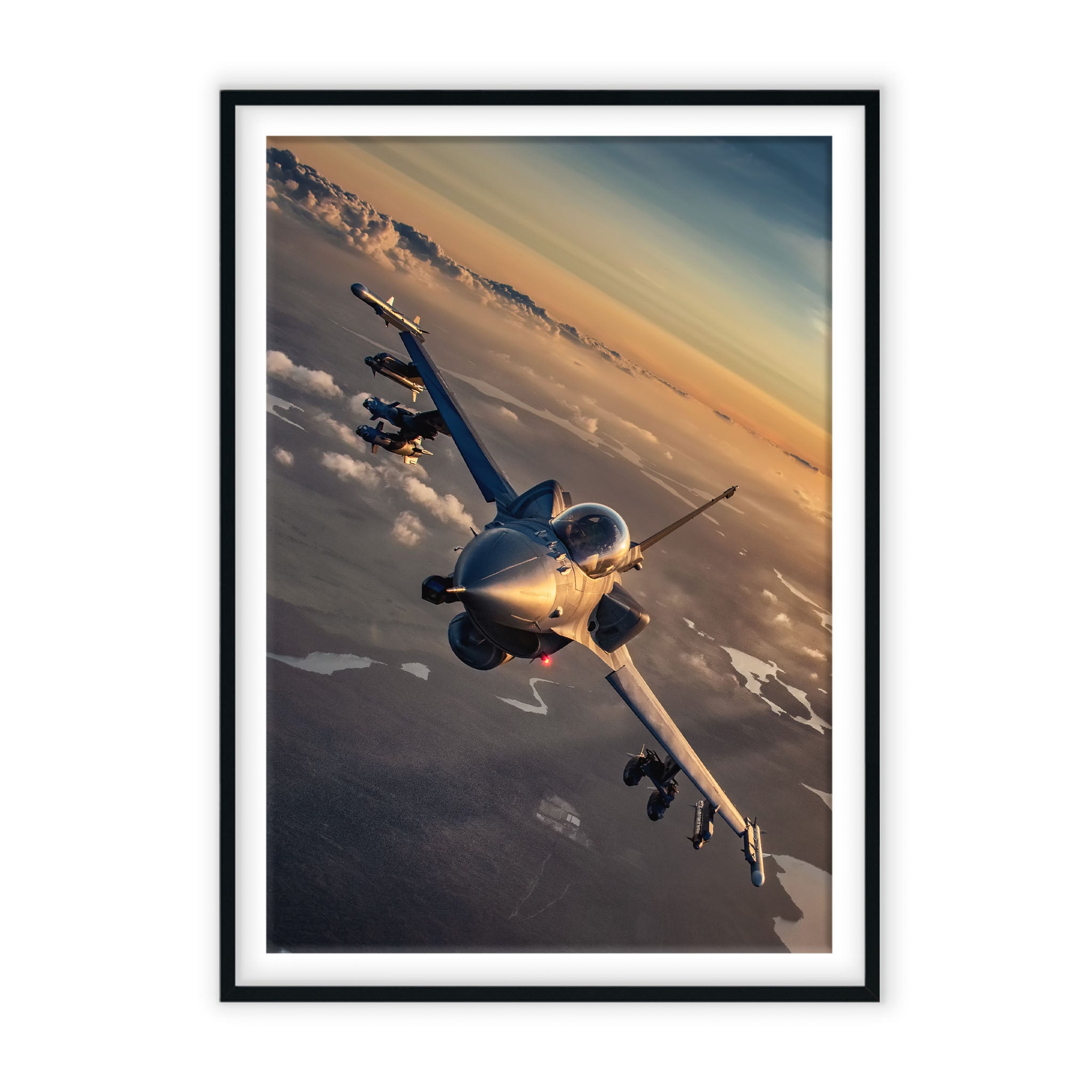 F-16 na tle zachodu Słońca