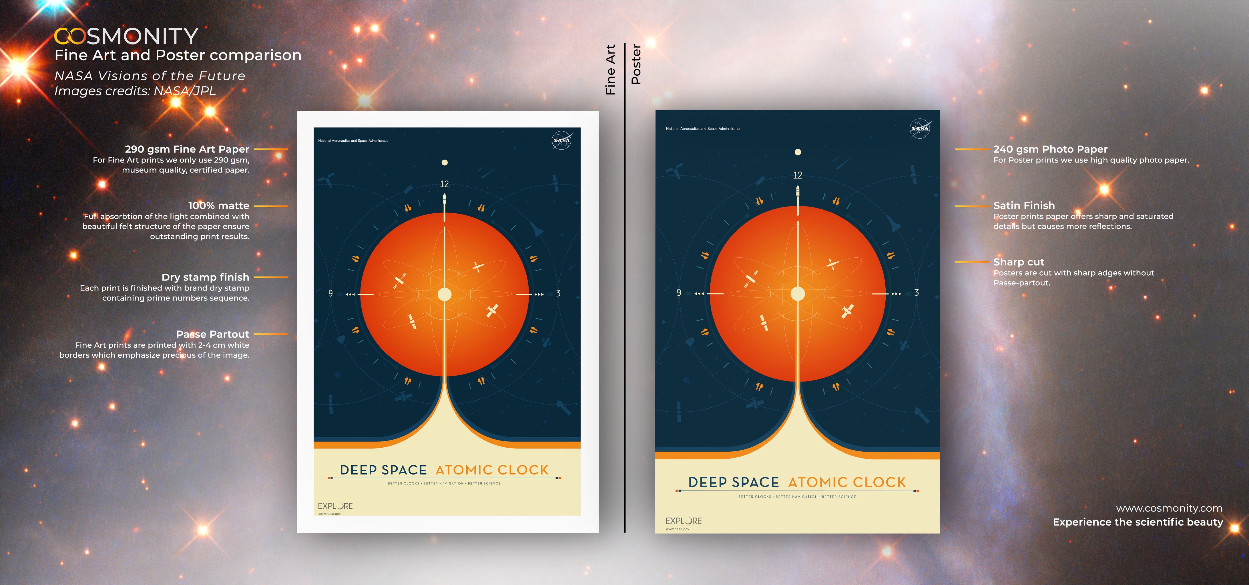 Atomic Clock Orange - Plakat NASA