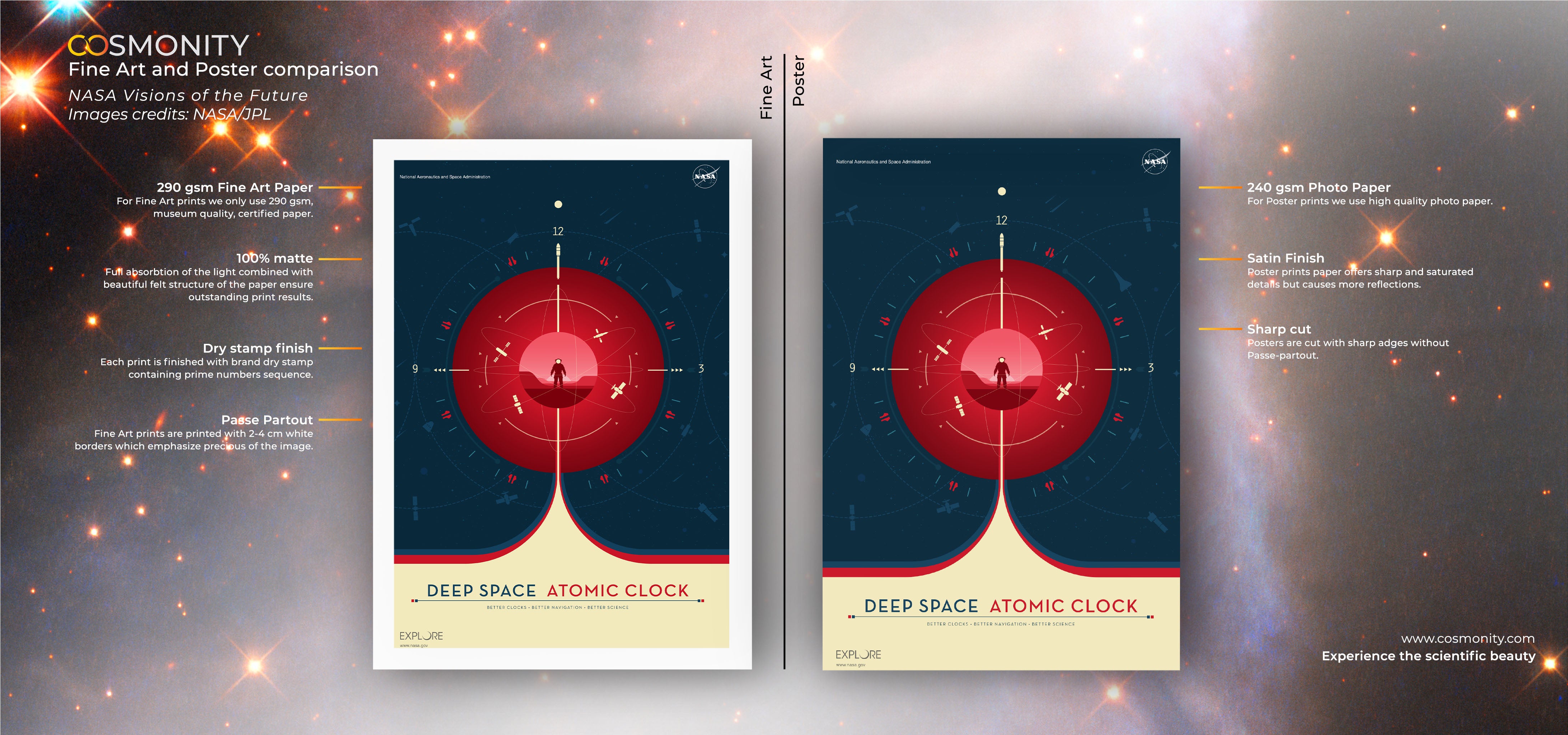 Atomic Clock Red - Plakat NASA