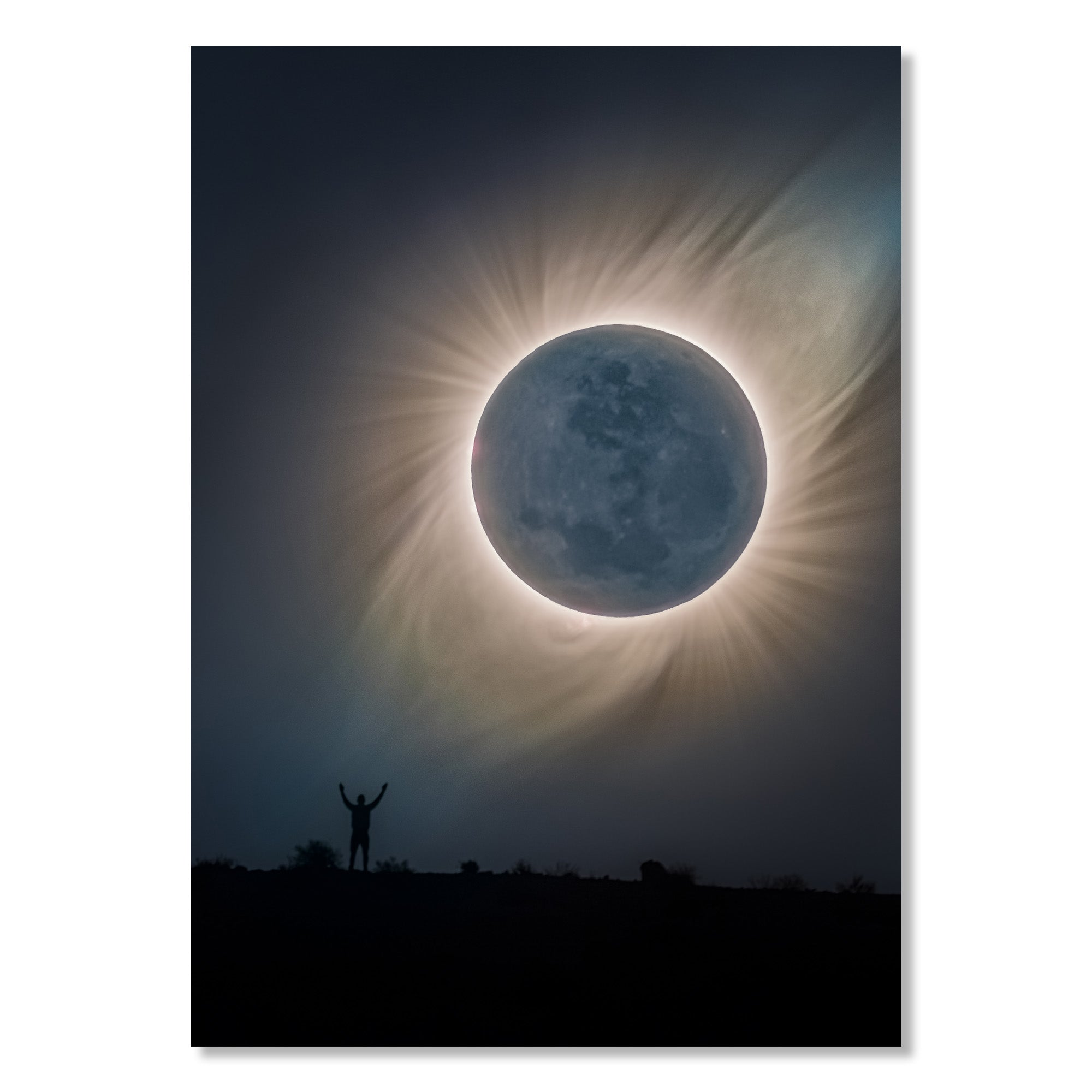 Człowiek, Księżyc i Korona Słońca - Całkowite zaćmienie Słońca, 2 lipca 2019, Chile