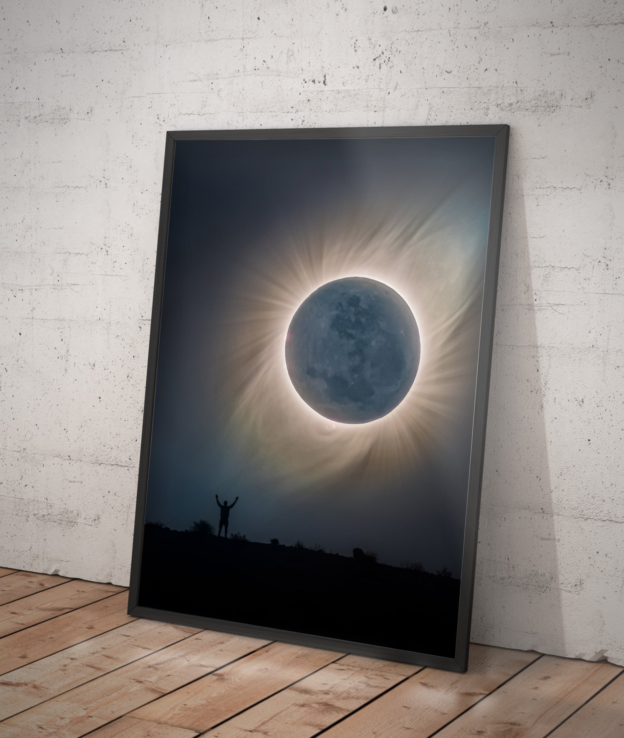Człowiek, Księżyc i Korona Słońca - Całkowite zaćmienie Słońca, 2 lipca 2019, Chile