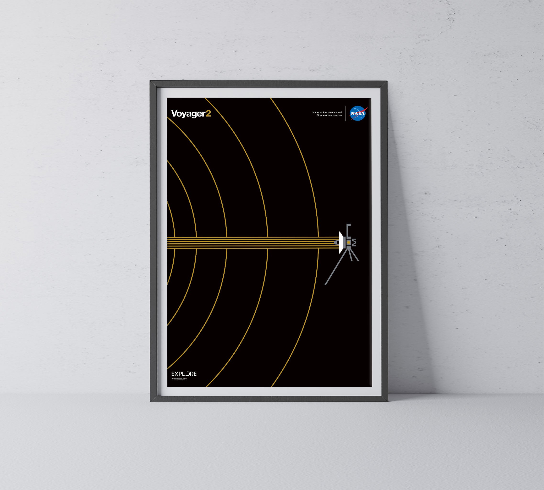 Voyager Interstellar Gold - NASA Poster