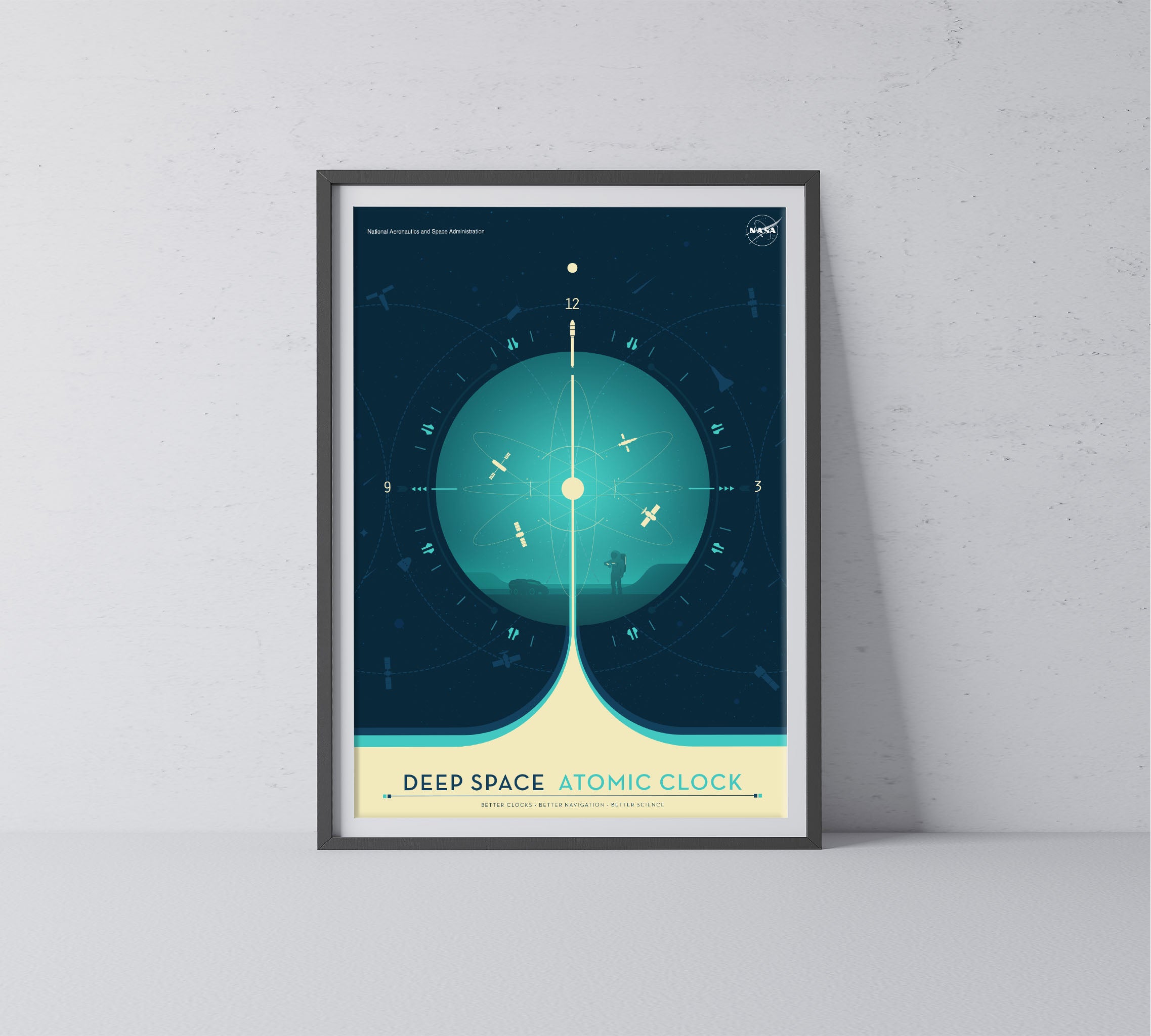 Atomic Clock Blue -  Plakat NASA