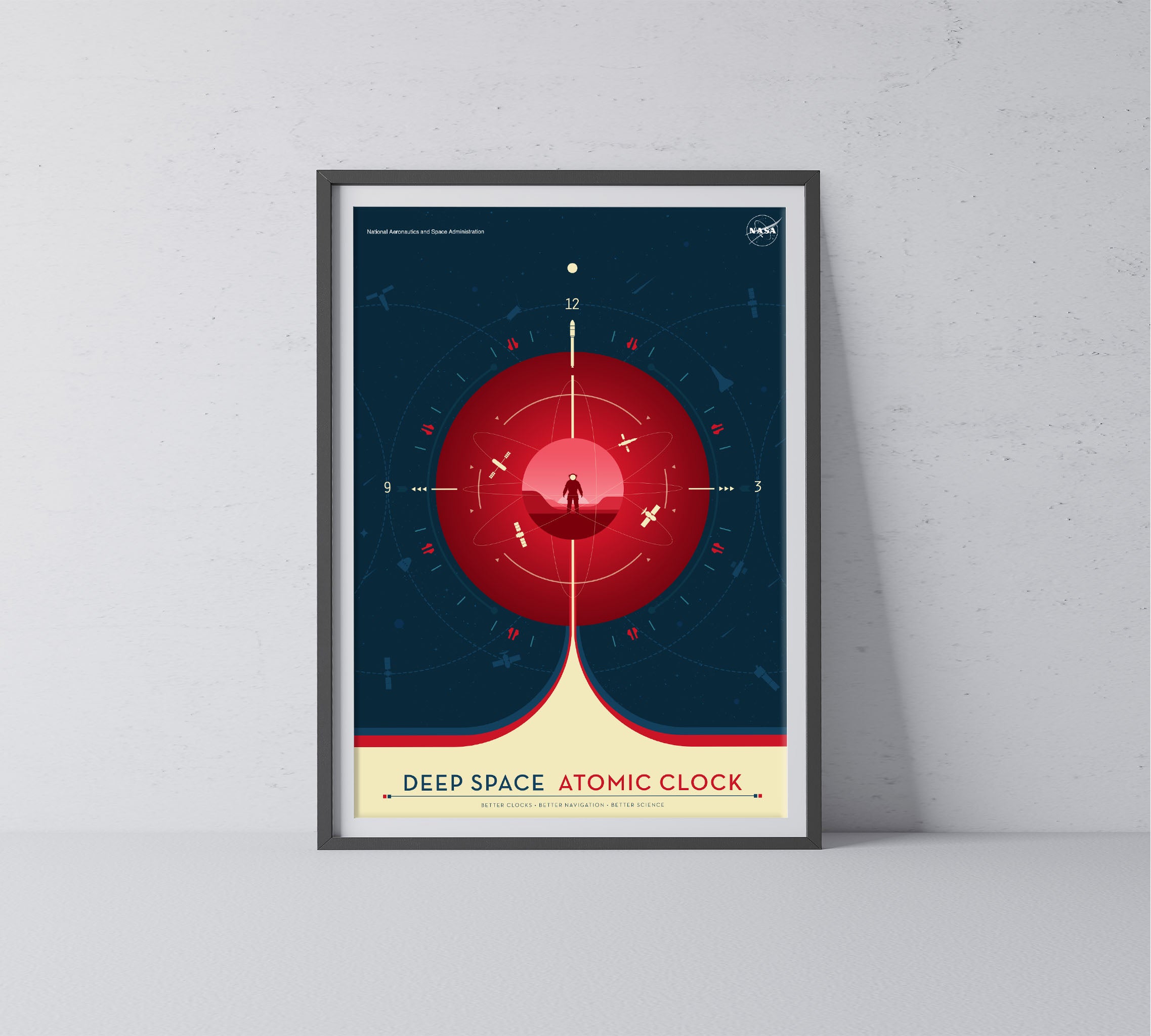 Atomic Clock Red - Plakat NASA