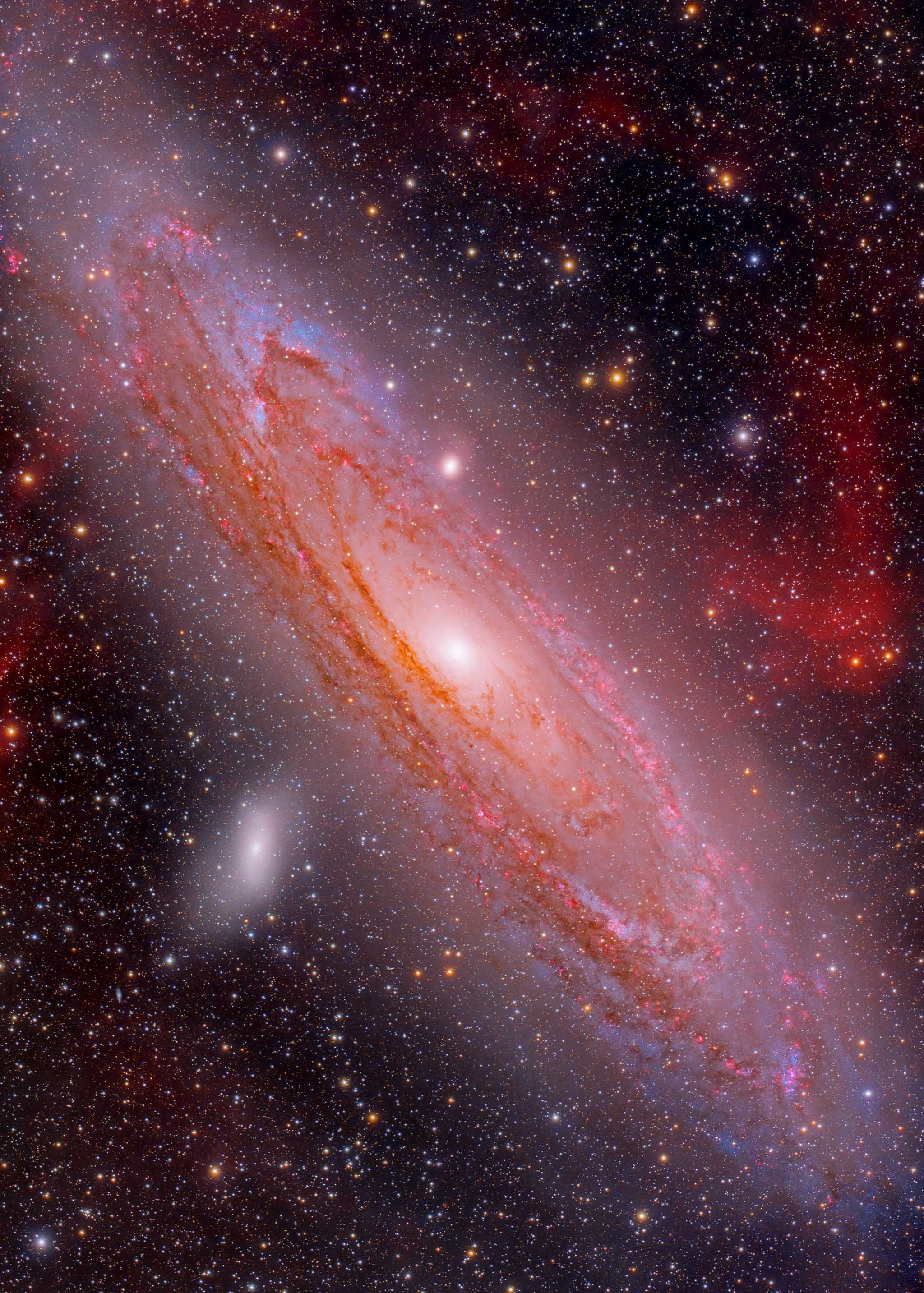 Andromeda Galaxy in Hydrogen Clouds