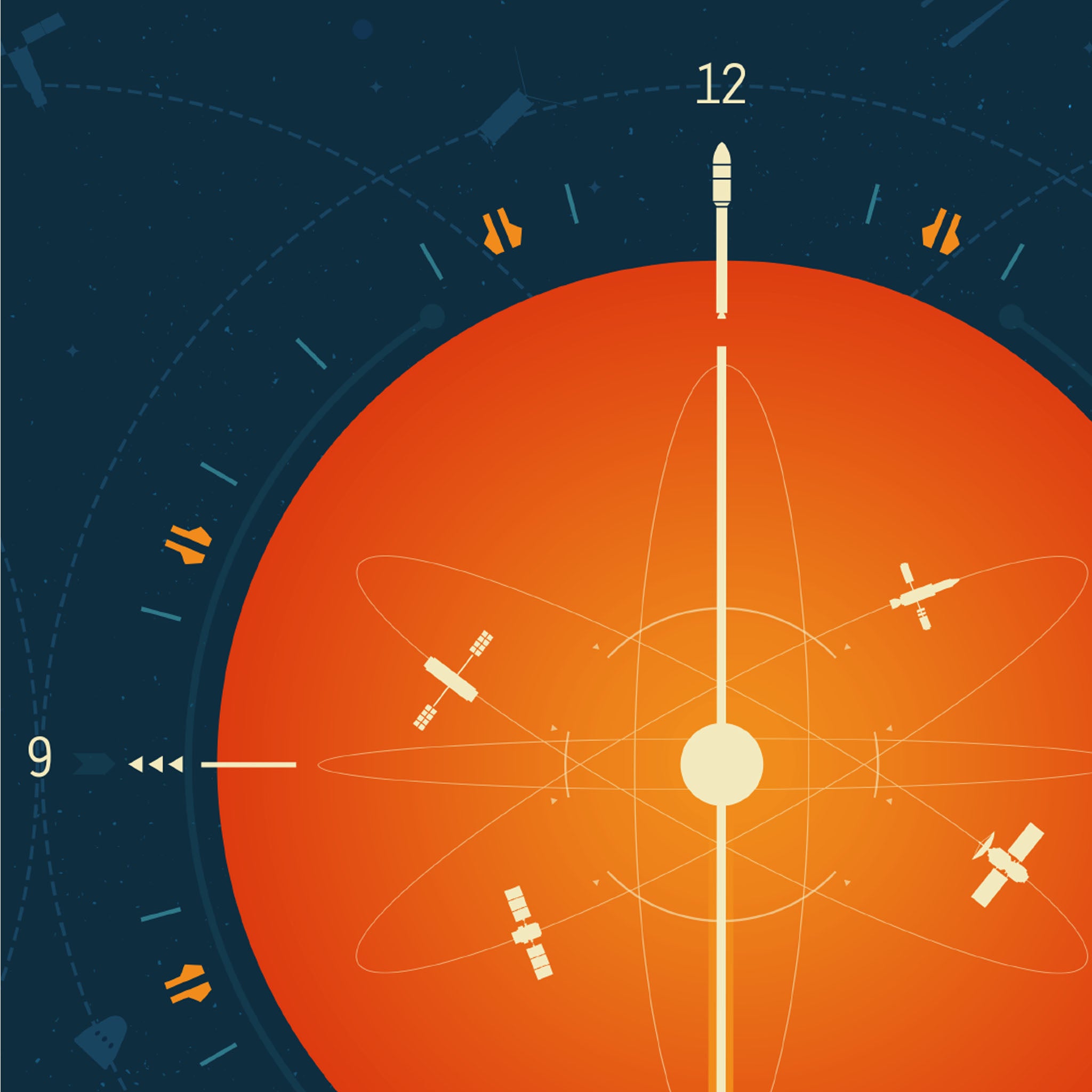 Atomic Clock Orange - Plakat NASA